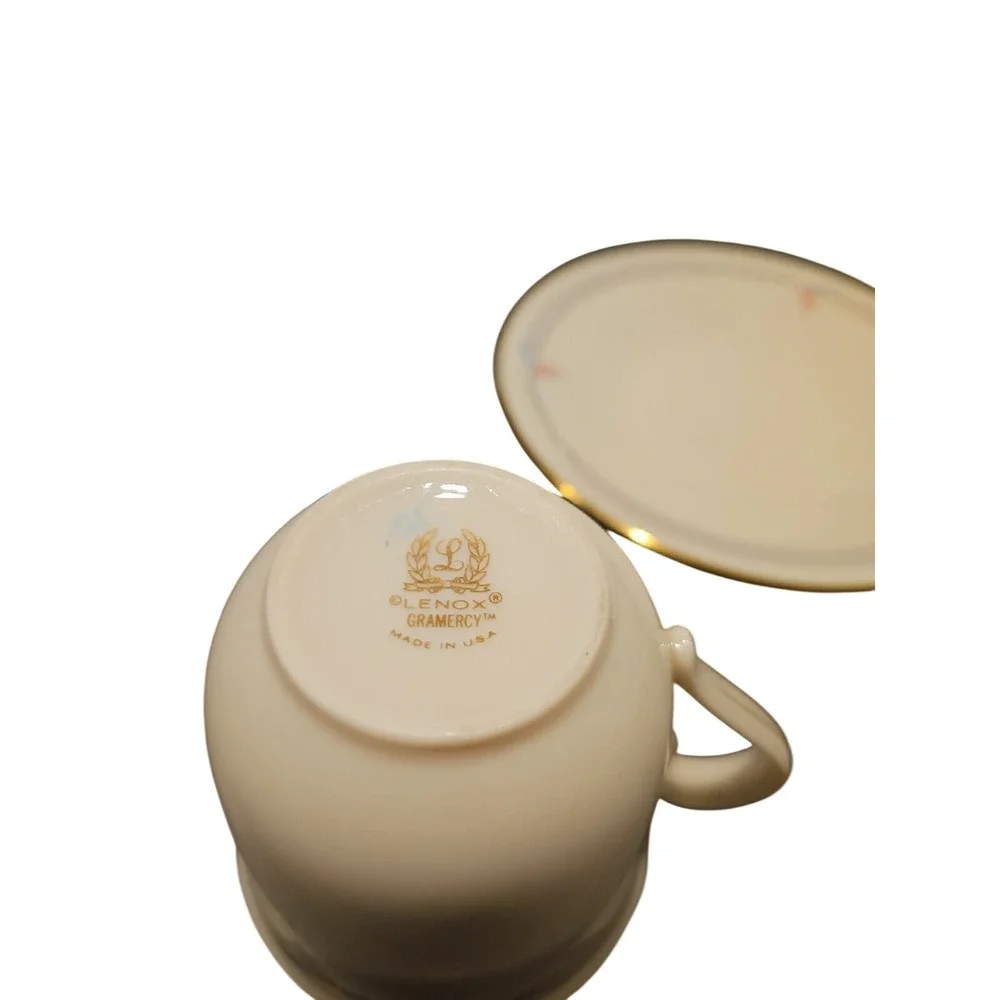 Lenox Gray Ceramic Gramercy Cup &‎ Saucer Made in USA